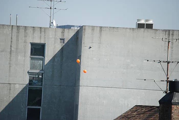 주황색 풍선 두개