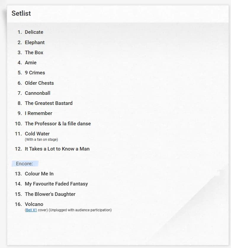 151122, 데미안 라이스 ( damien rice) - My Favorite Faded Fantasy Live In SEOUL @ 경희대 평화의 전당