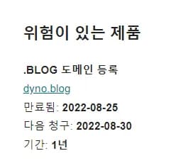 도메인 연장을 깜빡